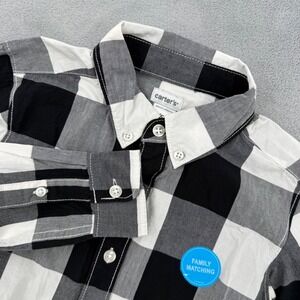 Carters Kid Boys Buffalo Plaid Button Down Shirt Long Sleeve Size 5